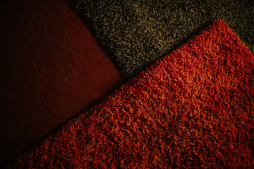 red and green carpets on the ground