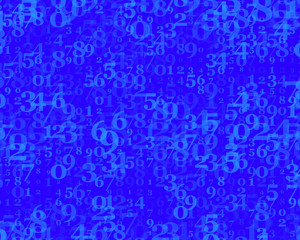 Random numbers 0 and 9. Background in a matrix style. Binary code pattern with digits on screen, falling character.