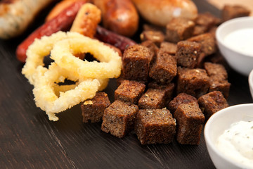 Assorted snacks for beer