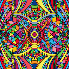 Colorful stained glass window design

