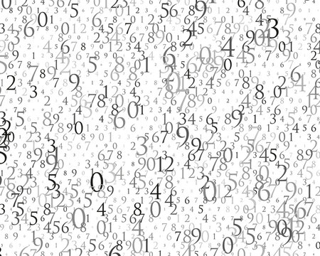 Random numbers 0 and 9. Background in a matrix style. Binary code pattern with digits on screen, falling character.