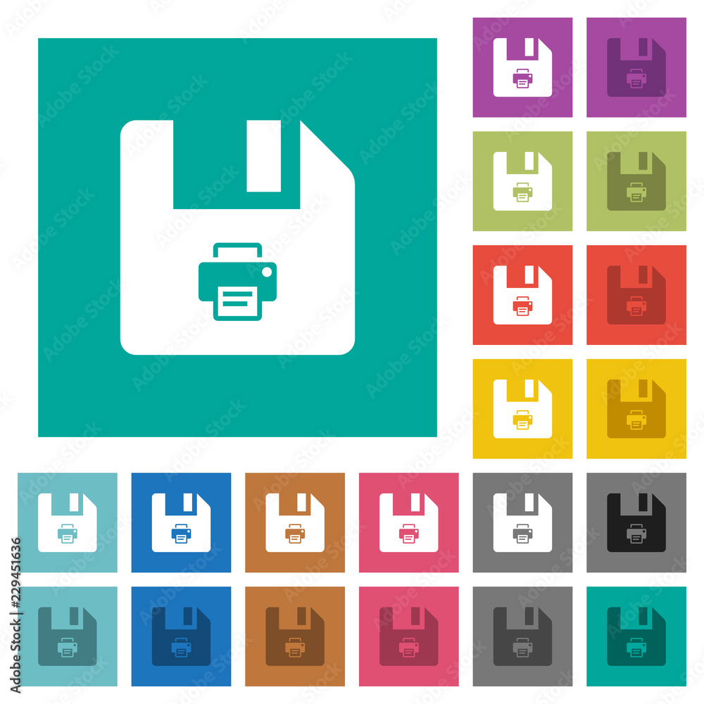 Poster rename file square flat multi colored icons