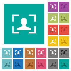 Camera portrait mode square flat multi colored icons