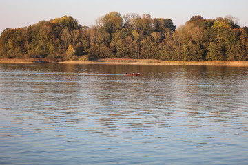 Wooden row boat