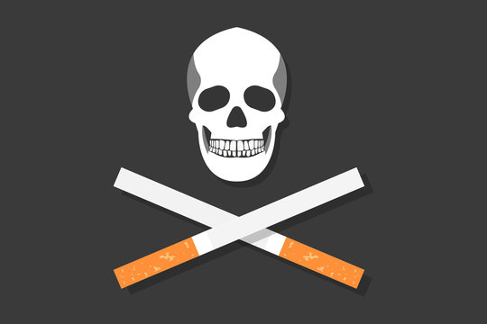Death head and cigarettes in vector
