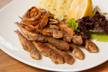 Fried fish with vegetables