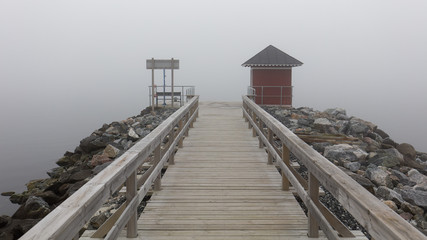 Pier in fog