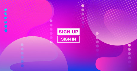 Bright Neon Gradient Overlay Futuristic Vector Pattern. Simple Main Web Page Iridescent Geometric Design. Fluid Color Retro Tech Glitch Circles Cover. Festival Poster Business Internet Background.
