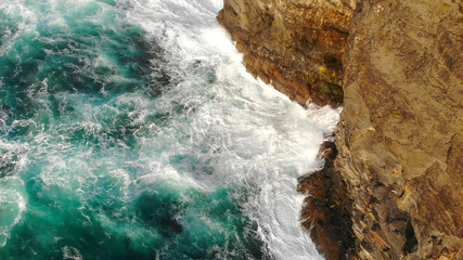 Wild Atlantic Ocean water at the west coast of Ireland