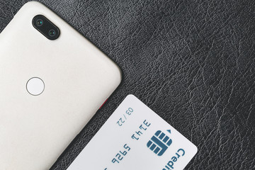 credit card and smart phone
