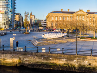 Aerial view of Belfast in autumn