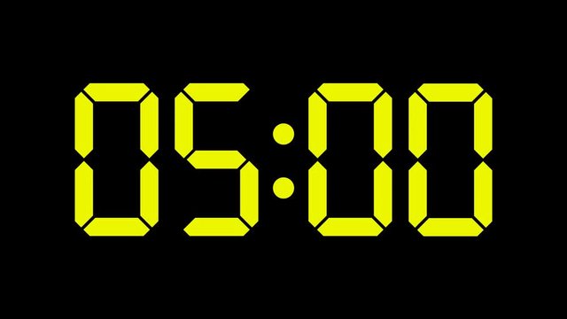 Digital clock of 60 seconds with complete sixtieths: slow down 60x and get a one hour complete timer with minutes and seconds - 60 fps to avoid interpolation artifacts. Yellow numbers