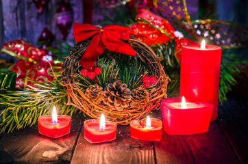 christmas background with candles