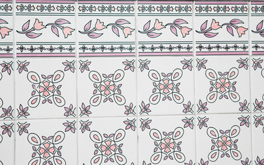Traditional ornate portuguese decorative tiles 