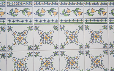 Traditional ornate portuguese decorative tiles 