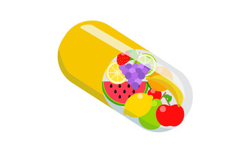 Capsule with different fruits