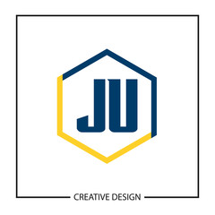 Initial Letter JU Logo Template Design