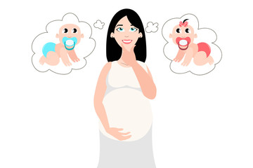 Pregnant woman guessing baby sex