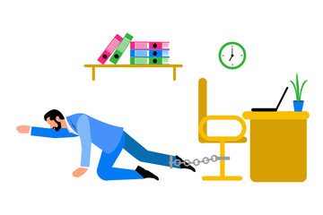 Man chained to workplace