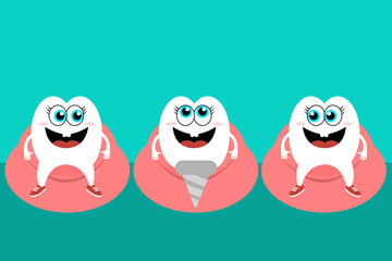 Fototapeta premium Cheerful cured teeth in mouth