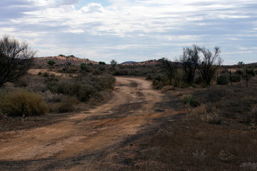 Track near Hookina ruins, The Outback Highway just north of Hawker, Flinders Ranges, SA, Australia