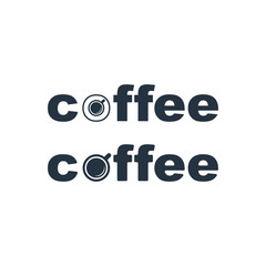 Coffee isolated icon on white background, 400 coffee set, company name, banner