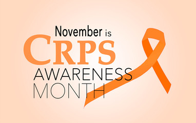 November is CRPS awareness month, background with ribbon