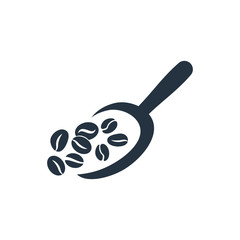 Scoop isolated icon on white background, 400 coffee set, logo and sign