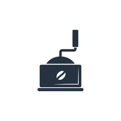 Coffee old grinder isolated icon on white background, 400 coffee set, logo and sign