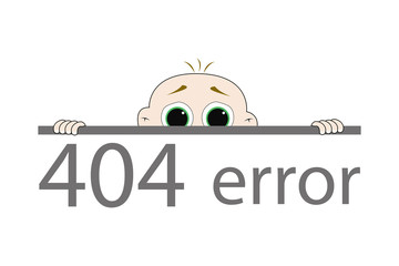 Page not found concept. Human hiding behind a banner with 404 error text message on it