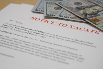 NOTICE TO VACATE (FINANCIAL DIFFICULTY CONCEPT)