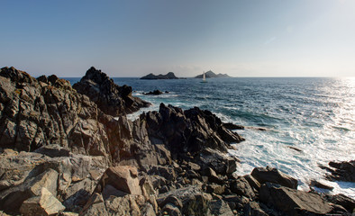 Paysages de Corse - Coucher de soleil aux  iles Sanguinaires - Ajaccio