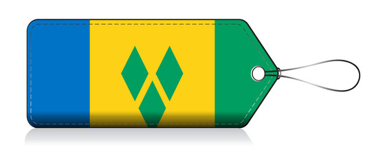 Flag label of Saint Vincent and the Grenadines, Vincent © VectorPart