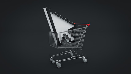 shopping cart with mouse cursor 