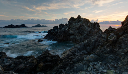 Paysages de Corse - Coucher de soleil aux  iles Sanguinaires - Ajaccio