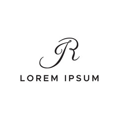 luxury letter JR logo