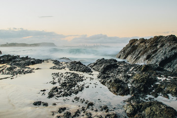 Currumbin palm beach, sunset, Slow exposure