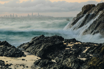 currumbin, alley, sunset, gold coast, australia slow exposure