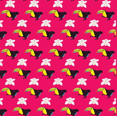 tucan and orquid colombian pattern