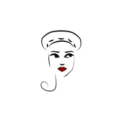 Beret hat, girl icon. Element of beautiful girl in a hat icon for mobile concept and web apps. Thin lin Beret hat, girl icon can be used for web and mobile