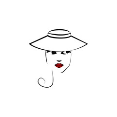 Mushroom hat, girl icon. Element of beautiful girl in a hat icon for mobile concept and web apps. Thin lin Mushroom hat, girl icon can be used for web and mobile