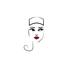 Pillbox girl, hat icon. Element of beautiful girl in a hat icon for mobile concept and web apps. Thin lin Pillbox girl, hat icon can be used for web and mobile
