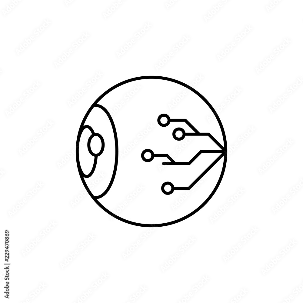 Poster chip in eye icon. element of eye care icon for mobile concept and web apps. thin lin chip in eye ico