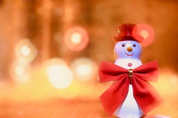 雪だるまと夜景