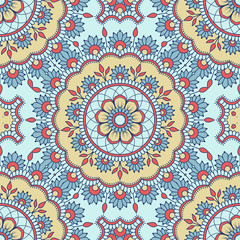 Hand drawn ornamental seamless pattern