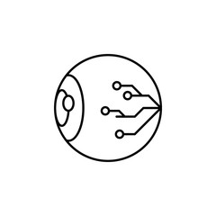 chip in eye icon. Element of eye care icon for mobile concept and web apps. Thin lin chip in eye icon can be used for web and mobile