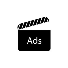 Clapperboard, Ads, Advertisements icon. Element of marketing. Premium quality graphic design icon. Signs and symbols collection icon for websites, web design, mobile app