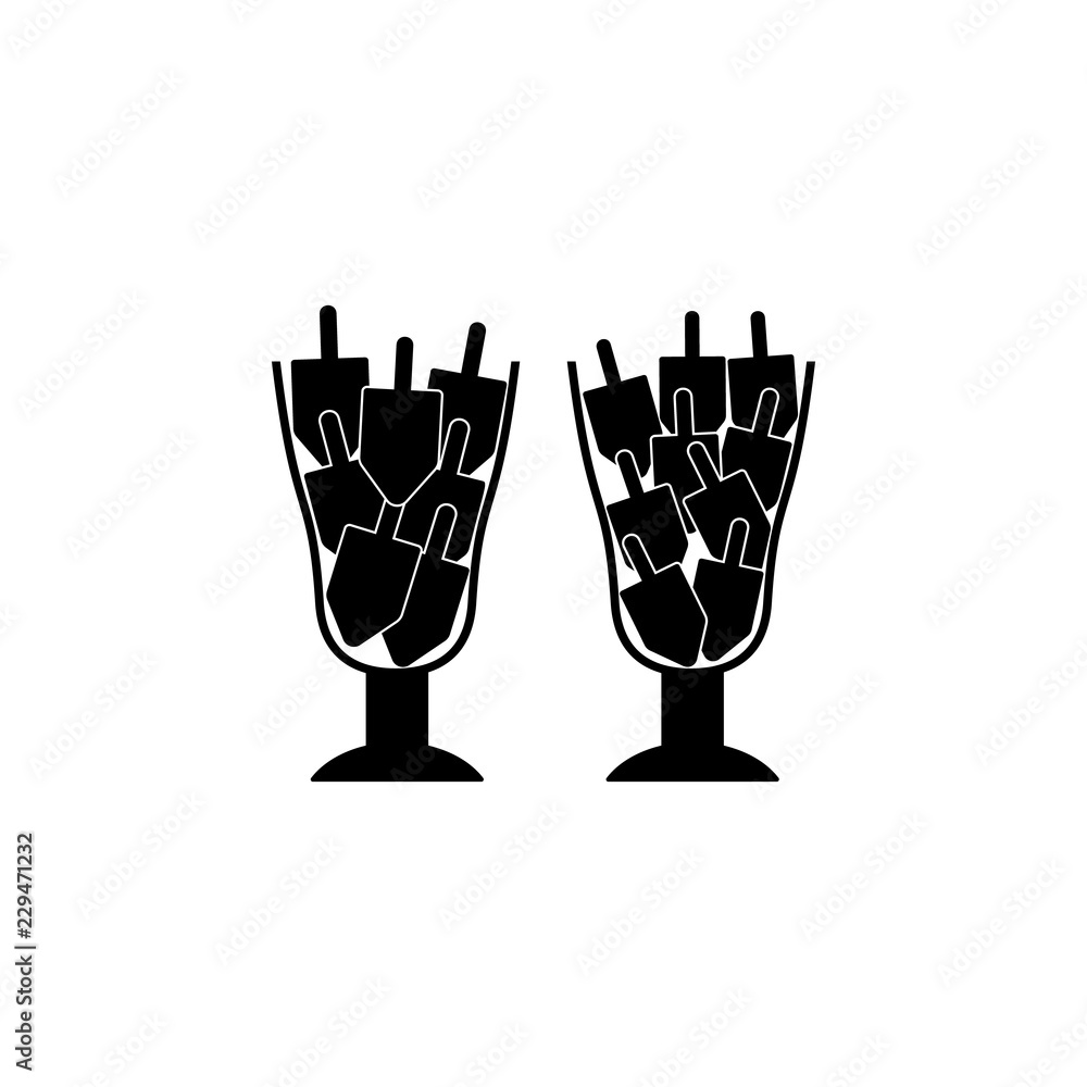 Poster dreidels icon. element of hanukkah icon for mobile concept and web apps. detailed dreidels icon can 