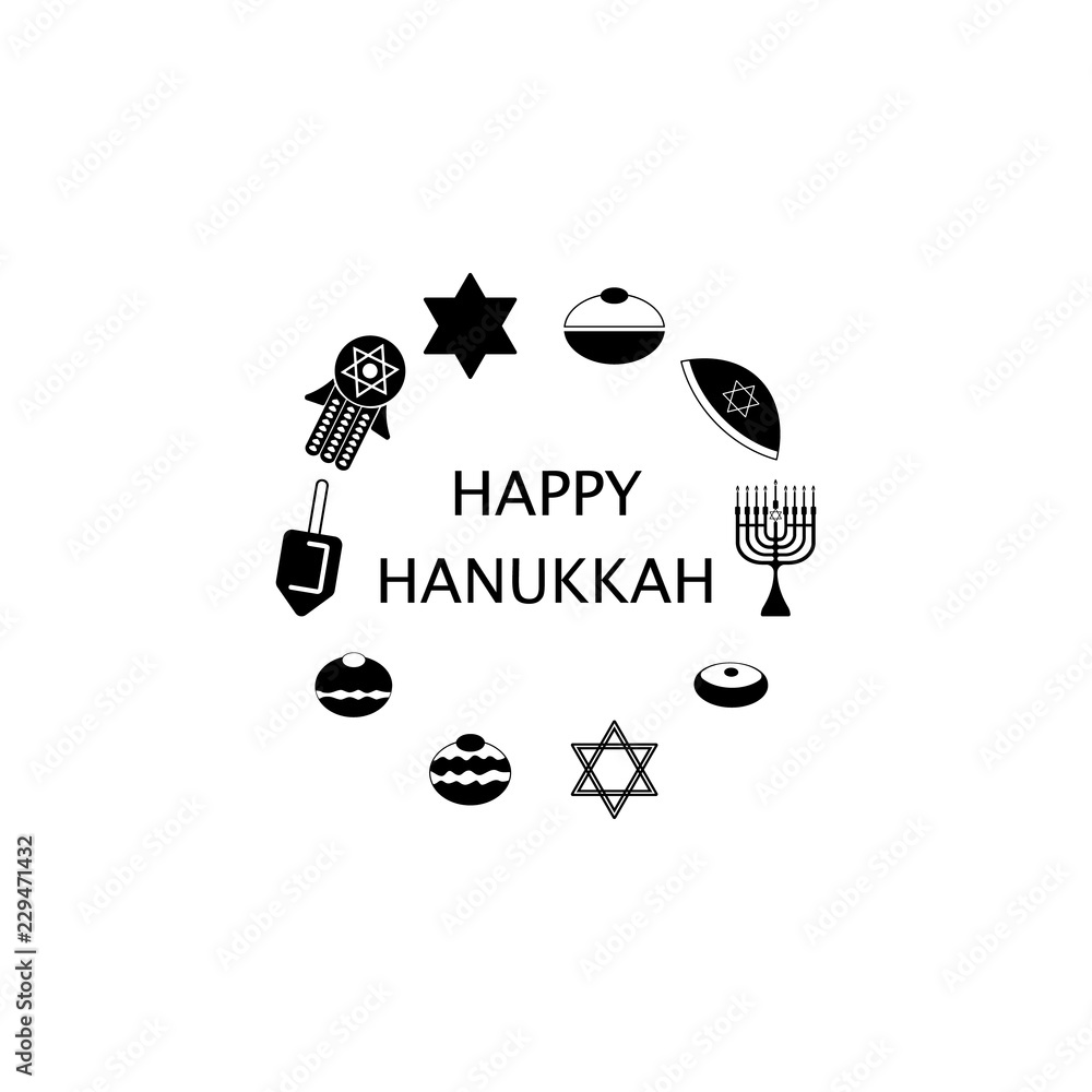 Poster hanukkah symbols icon. element of hanukkah icon for mobile concept and web apps. detailed hanukkah s