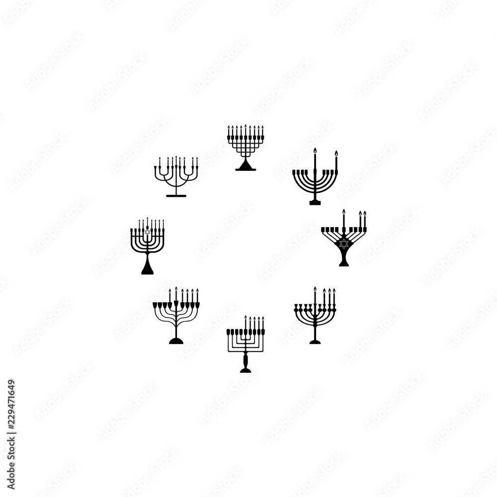 Poster the eight days of chanukah icon. element of hanukkah icon for mobile concept and web apps. detailed 